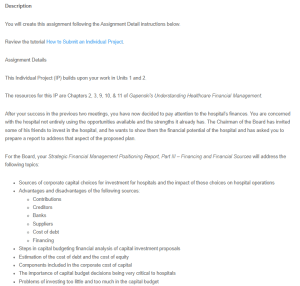 Strategic Financial Management Positioning Report – Financing And Financial Sources