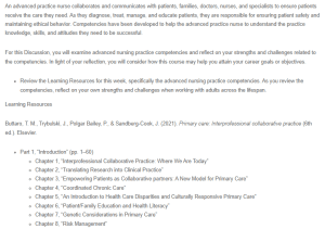Strengths and Challenges Related to Nursing Practice Competencies
