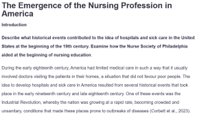The Emergence of the Nursing Profession in America
