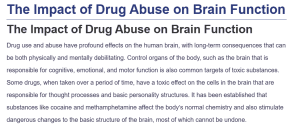 The Impact of Drug Abuse on Brain Function