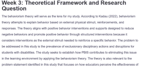 Week 3: Theoretical Framework and Research Question 
