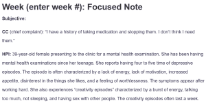 Week (enter week #): Focused Note