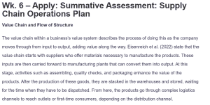 Wk. 6 - Apply: Summative Assessment: Supply Chain Operations Plan