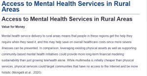 Access to Mental Health Services in Rural Areas