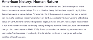 American history: Human Nature