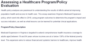 Assessing a Healthcare Program/Policy Evaluation