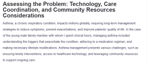 Assessing the Problem: Technology, Care Coordination, and Community Resources Considerations