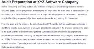 Audit Preparation at XYZ Software Company