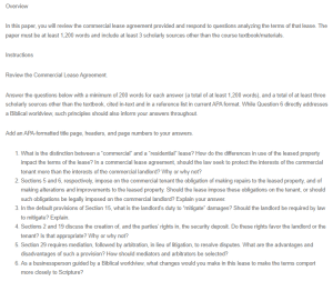 Commercial Lease Agreement Analysis