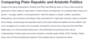 Comparing Plato Republic and Aristotle Politics