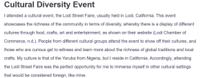 Cultural Diversity Event