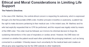 Ethical and Moral Considerations in Limiting Life Support