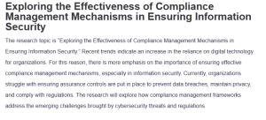 Exploring the Effectiveness of Compliance Management Mechanisms in Ensuring Information Security