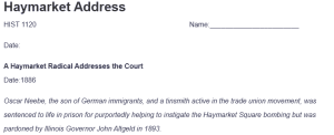 Haymarket Address