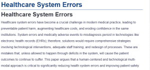 Healthcare System Errors