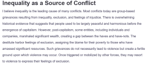 Inequality as a Source of Conflict