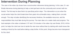Intervention During Planning 