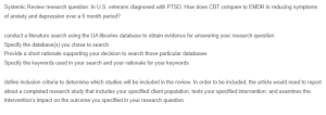 Literature Review - Comparing CBT and EMDR for PTSD in U.S. Veterans
