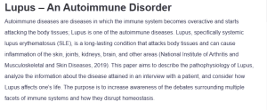 Lupus – An Autoimmune Disorder