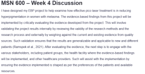 MSN 600 - Week 4 Discussion