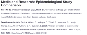 Media and Research: Epidemiological Study Comparison