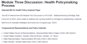 Module Three Discussion: Health Policymaking Process