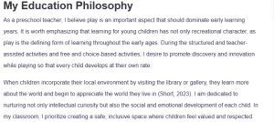 My Education Philosophy