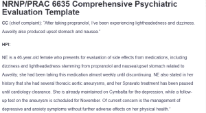 NRNP/PRAC 6635 Comprehensive Psychiatric Evaluation Template