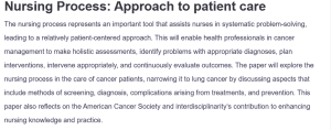 Nursing Process: Approach to patient care