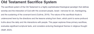 Old Testament Sacrifice System