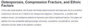 Osteoporosis, Compression Fracture, and Ethnic Factors
