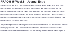 PRAC6635 Week11: Journal Entry