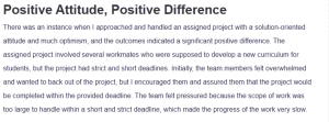 Positive Attitude, Positive Difference