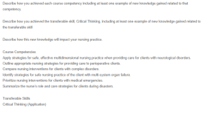 Reflection on Achieving Nursing Competencies
