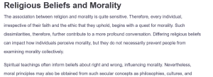Religious Beliefs and Morality