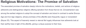 Religious Motivations: The Promise of Salvation
