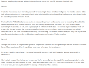Response - Intelligence (AI) and Regenerative Agriculture 