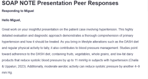 SOAP NOTE Presentation Peer Responses