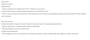 Teacher Interview - Mrs. Thompson