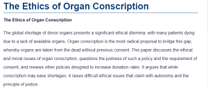 The Ethics of Organ Conscription