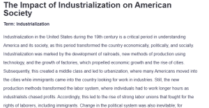 The Impact of Industrialization on American Society
