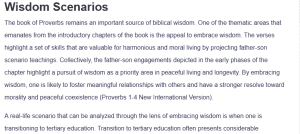 Wisdom Scenarios