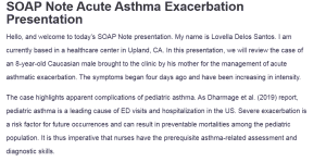 SOAP Note Acute Asthma Exacerbation Presentation