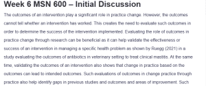 Week 6 MSN 600 – Initial Discussion