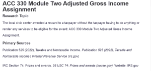 ACC 330 Module Two Adjusted Gross Income Assignment