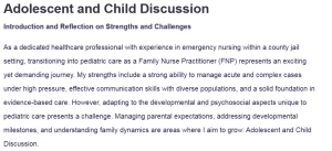 Adolescent and Child Discussion