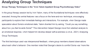 Analyzing Group Techniques