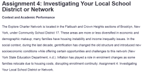 Assignment 4: Investigating Your Local School District or Network
