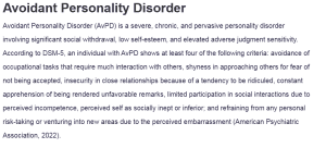 Avoidant Personality Disorder