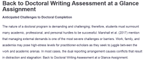 Back to Doctoral Writing Assessment at a Glance Assignment